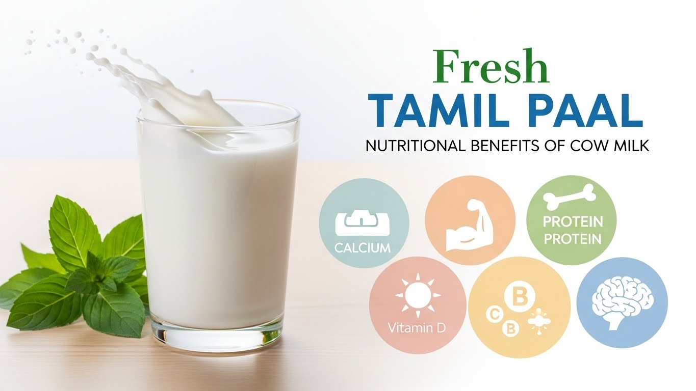 Fresh Tamil paal: Nutritional Benefits of Cow Milk - Tamil Paal