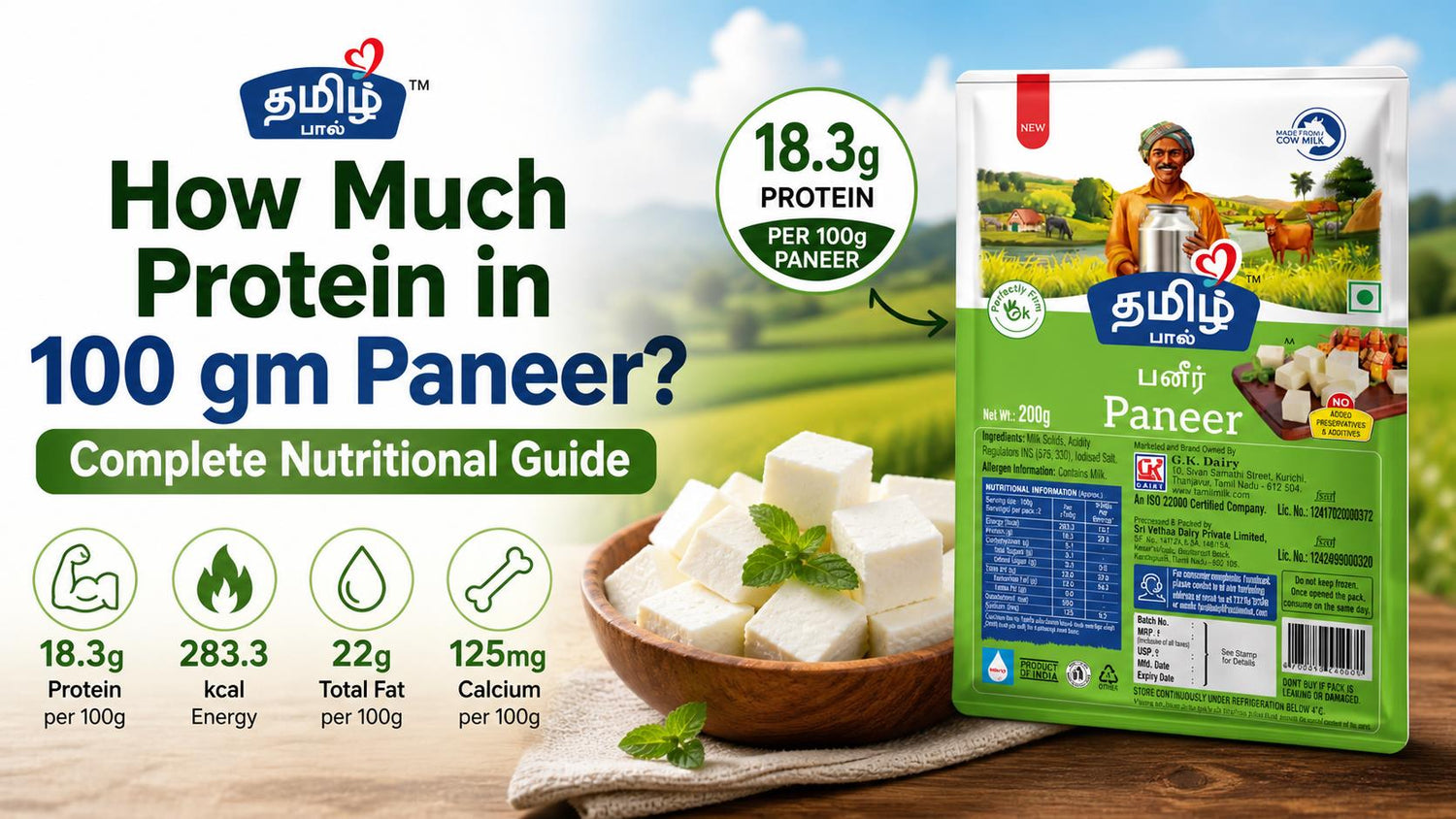 How Much Protein in 100 gm Paneer? Complete Nutritional Guide - Tamil Paal